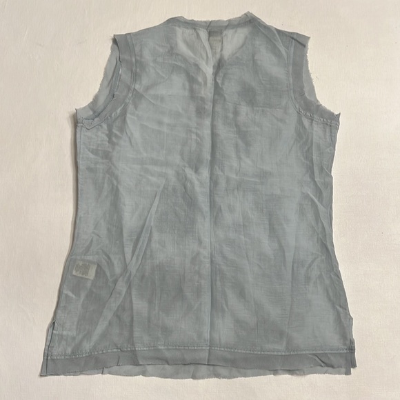 Ecru Baby Blue Embroidered Sleeveless Top - Picture 6 of 6